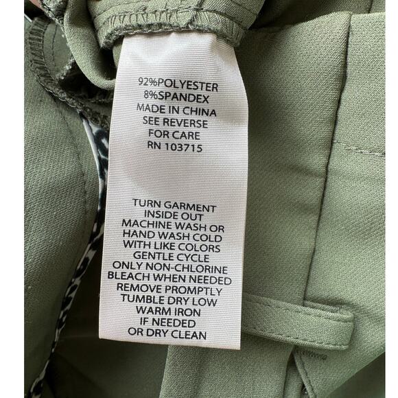 Nanette Lepore Olive Green Dress Pants Slash Pocket Trouser 10 - Picture 8 of 12